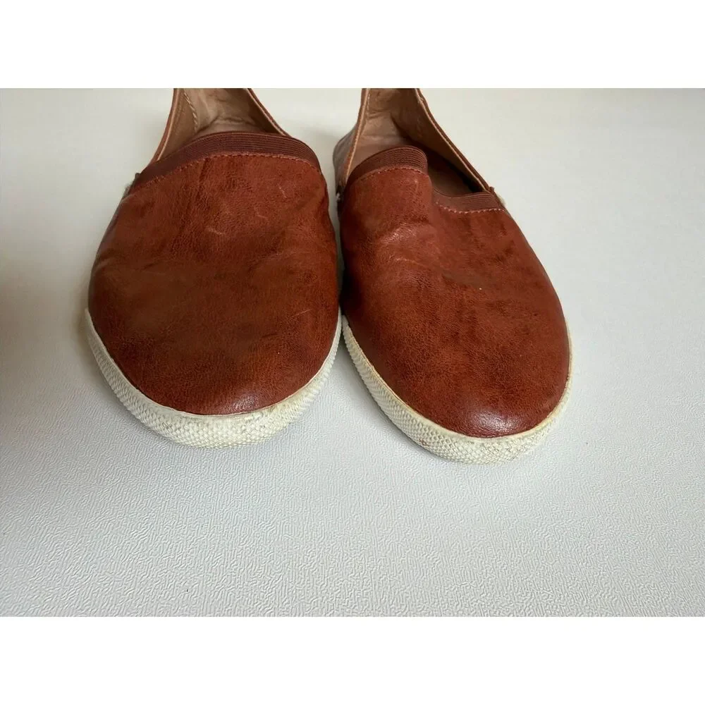 Frye Women's Cognac/Brown Melanie Slip-On Leather Sneakers Size 9.5